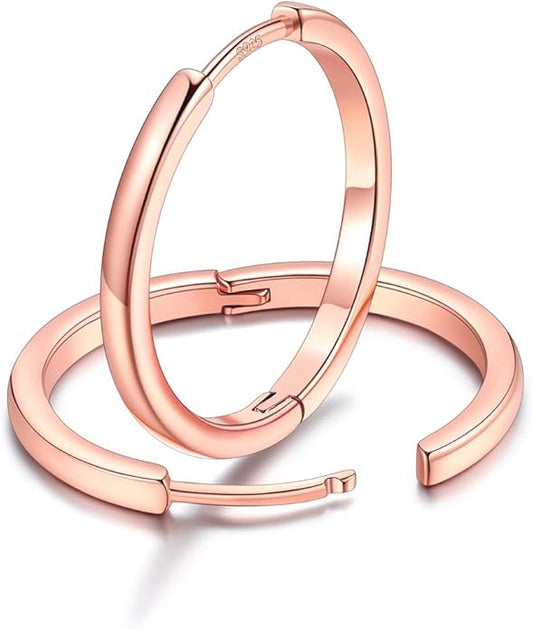 FaithHeart Sterling Silver Hoop Earrings for Women, Hypoallergenic Huggie Hoop Earrings Lightweight Small Cartilage Earrings Hoop Earring Dainty Everyday Earrings 6/8/10/12/14/15/16/18/20mm