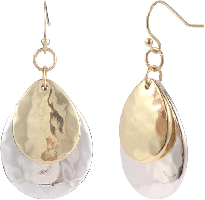 Gold and Silver Mixed Metal Earrings for Women Dangling Vintage Two Tone Boho Small Dangle Earrings