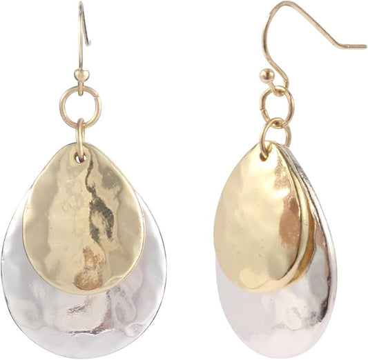 Gold and Silver Mixed Metal Earrings for Women Dangling Vintage Two Tone Boho Small Dangle Earrings