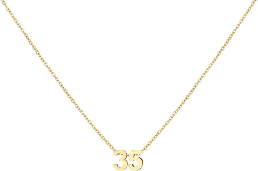 Number Necklace for Women Dainty 18K Gold Plated Pendant Necklace Charm Birth Month Personalized Jewelry Birthday Gift