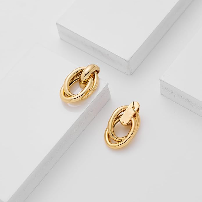 LILIE&WHITE Gold Chain Dangle Earrings - Women's Hypoallergenic Fashion Gift Earrings