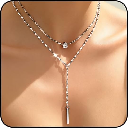 Otxas Lariat Necklace for Women Long Y Shaped Necklaces for Women Drop Necklace Y Shaped Jewelry