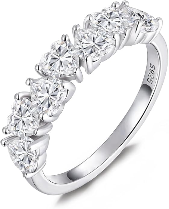 D Color VVS1 Clarity Moissanite and Sapphire/Ruby/Emerald Rings for Women, Solid 925 Sterling Silver, Anniversary Birthday Mothers Day Jewelry Gift, Stackable Wedding Ring, Size 4-11
