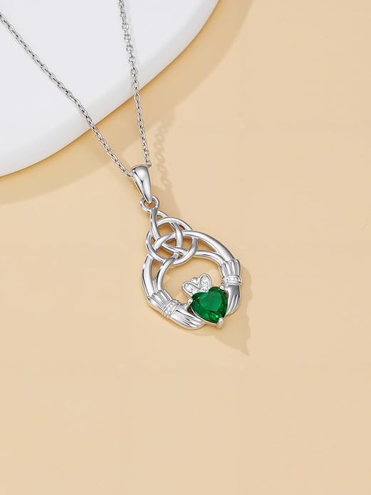 WINNICACA Christmas Gifts for Women Witches Knot Celtic Knot Necklace Sterling Silver Celtic Jewelry Protection Necklaces Irish Jewelry Birthday Gifts for Women Mom Wife Her