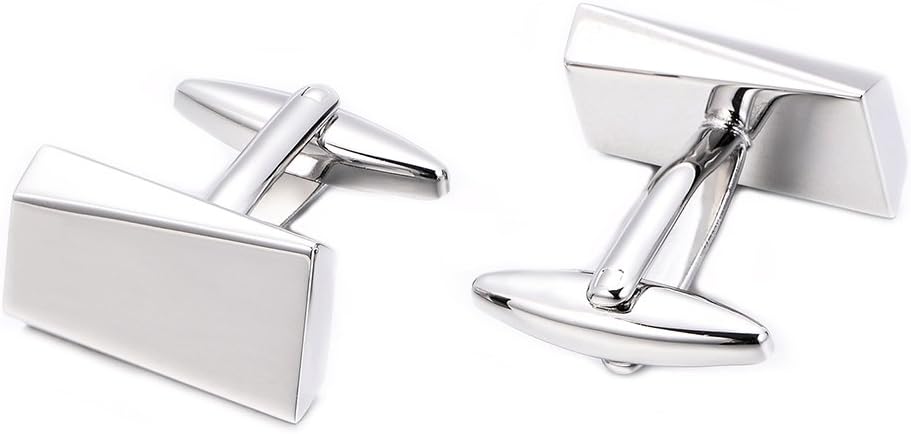 Merit Ocean Cufflinks for Men, Stainless Steel Cuff Links Mens for Wedding Business Gifts, Silver, Black, Gold