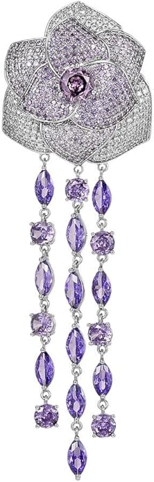 Flower Brooch Pin - Rhinestone Flower Pin 18k Gold Plated - Thanksgiving Day, Birthday, Wedding Gifts for Mom, Wife