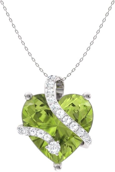 Diamondere Natural and Certified Heart Cut Gemstone and Diamond Wrap Heart Petite Necklace in 14k Solid Gold | 1.68 Carat Pendant with 18 Inch Chain Valentine's Day gift for her