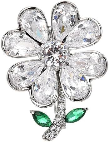 Flower Brooch Pin - Rhinestone Flower Pin 18k Gold Plated - Thanksgiving Day, Birthday, Wedding Gifts for Mom, Wife