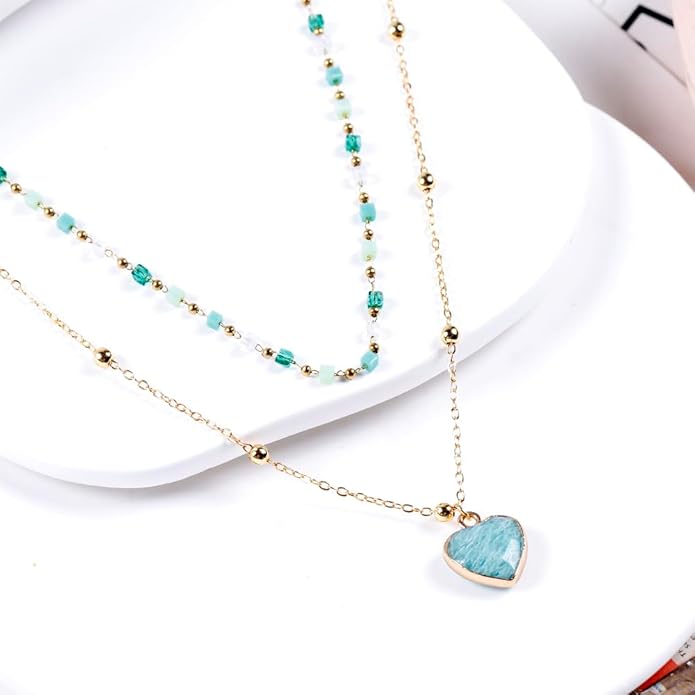 Da Piao Liang Handmade Multilayered Colorful Seed Beads Choker Necklace – Boho Starfish Creative Beach Jewelry for Women – Summer Necklace
