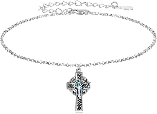 YFN Cross Bracelet Sterling Silver Religious Cross Bracelet Jewelry Gift for Women Men