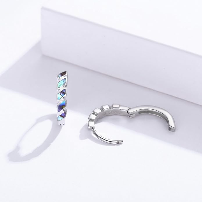 Small Hoop Earrings for Women 925 Sterling Silver Huggie Hoop Opal Earrings Hypoallergenic Earring Jewelry Gifts