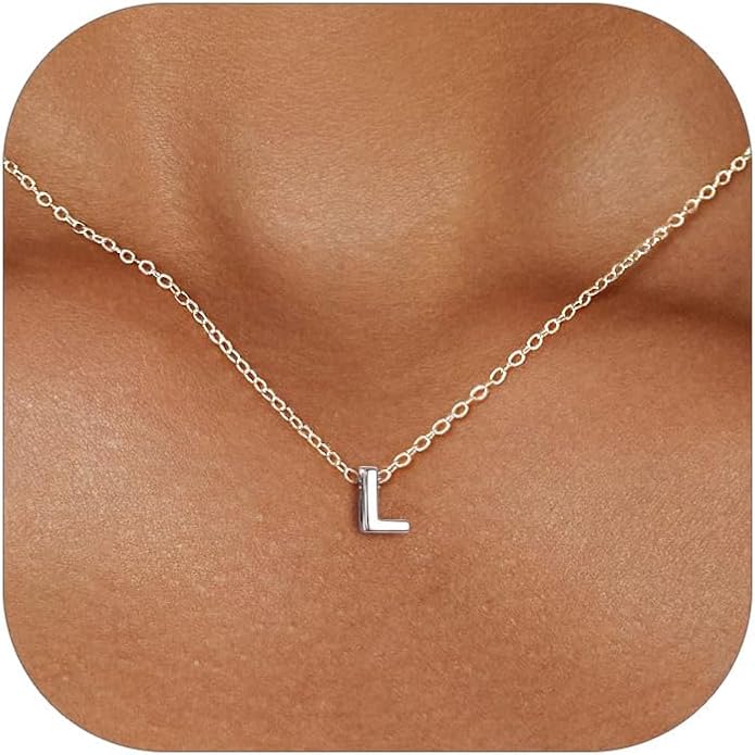 ChicSilver 925 Sterling Silver Initial Necklace for Women Dainty Letter Jewelry Personalized Gift