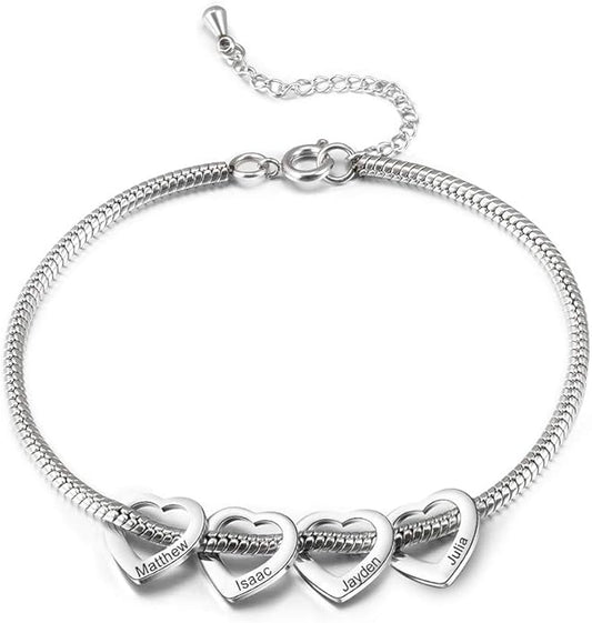 Personalized Anklets for Women Adjustable Silver Gold Anklets with Heart Name Initial Ankle Bracelets for Women Jewelry Gifts for Mom Her