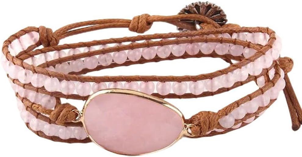 ZOSOJONA Boho Wrap Bead Bracelet for Women - Handmade Adjustable Natural Stone Beaded Bracelets Rope Yoga Healing Bracelet Bangle Hippie Jewelry