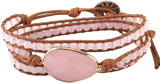 ZOSOJONA Boho Wrap Bead Bracelet for Women - Handmade Adjustable Natural Stone Beaded Bracelets Rope Yoga Healing Bracelet Bangle Hippie Jewelry