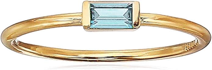 Amazon Essentials 18K Yellow Gold Plated Sterling Silver Cubic Zirconia Fashion Stackable Ring