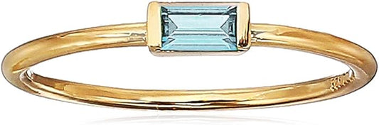Amazon Essentials 18K Yellow Gold Plated Sterling Silver Cubic Zirconia Fashion Stackable Ring
