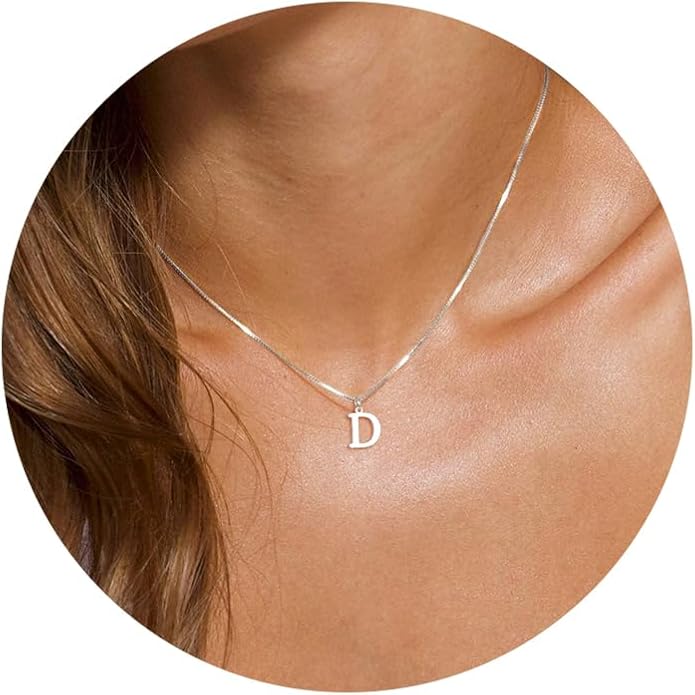 Foxgirl Gold Initial Necklaces for Women, Dainty Gold Letter Necklace Tiny A-Z Pendant Choker Necklace Trendy Cute Personalized Monogram Name Necklace Gold Jewelry Necklace for Women Gift
