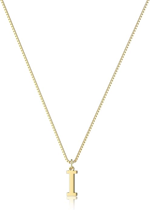 Foxgirl Gold Initial Necklaces for Women, Dainty Gold Letter Necklace Tiny A-Z Pendant Choker Necklace Trendy Cute Personalized Monogram Name Necklace Gold Jewelry Necklace for Women Gift