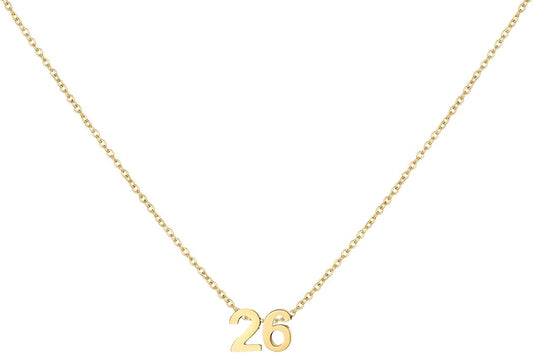 Number Necklace for Women Dainty 18K Gold Plated Pendant Necklace Charm Birth Month Personalized Jewelry Birthday Gift