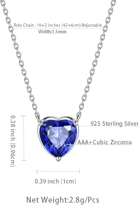 Aurora Tears 925 Sterling Silver 12 Birthstone Hearts Jewelry Women Crystal Wedding/Engagement/Bridal Heart Necklace/Earring/Ring/Bracelet Sets Jewellery
