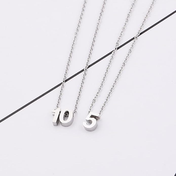 Number Necklace for Women Dainty 18K Gold Plated Pendant Necklace Charm Birth Month Personalized Jewelry Birthday Gift