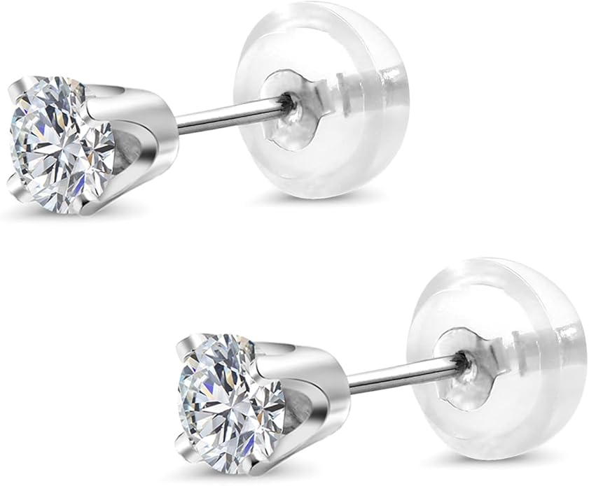 Gem Stone King 0.20 to 6 Cttw 14K Gold Lab Grown Diamond Stud Earrings | Gold Earrings For Women Men | E-F Color | VS1-VS2 Clarity