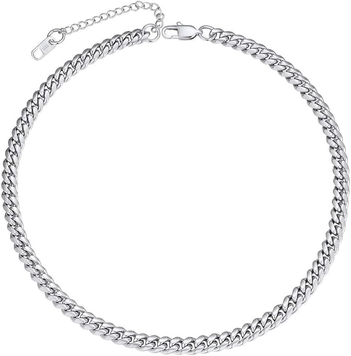 ChainsPro Chunky Miami Cuban Link Chains for Men,Stainless Steel Cuban Chain Necklace,4.8/6/10/14mm Width,No Tarnish& Thick Hip Hop Jewelry,18-30 inch Length, Black/Gold Plated/Silver,Send Gift Box
