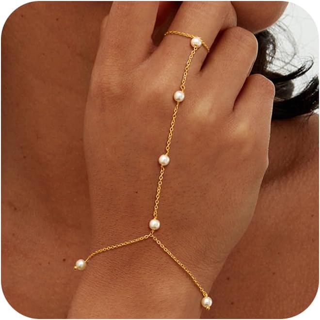 Hand Chain Bracelet for Women, Finger Ring Bracelets for Women Trendy, Dainty Simple Waterproof Bracelet Fashion Jewelry for Women