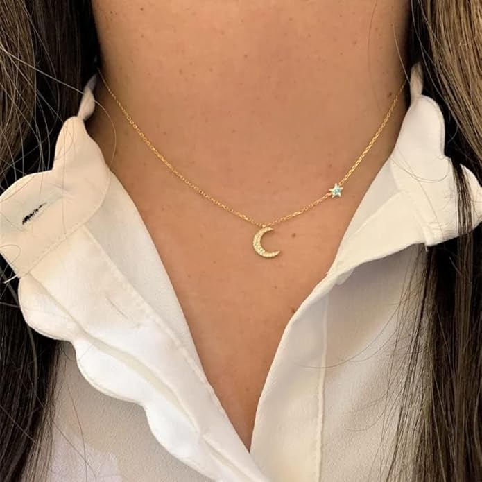 Gold Necklace for Women-14k Gold Plated Infinity Necklace Star Of David Necklace Evil Eye Cross Pendants Heart Dainty Gold Necklace For Women