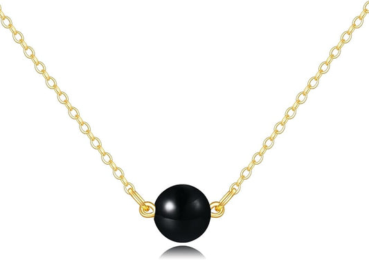 KECHO 14K Real Gold Freshwater Cultured Pearl Pendant Necklace 14K Solid Gold Jewelry Anniversary Birthday Gifts for Women