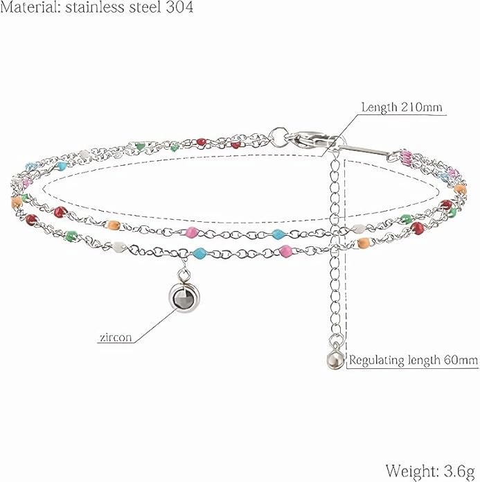 Colorful Beaded Anklets for Women Handmade Beach Boho Stackable Beads Ankle Jewelry Gift Hawaii Summer Beach Waterproof Surfer Starfish Adjustable