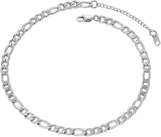 PROSTEEL 316L Stainless Steel Figaro Cuban Chain Necklace for Men, Black/18K Real Gold Plated, 4/5/6/7.5/9/10/13mm, 14inch-30inch, Come with Box