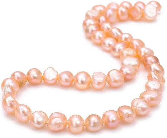 BEADIA Natural Pearl Beads Side Hole 4-5mm Pink Freshwater Cultured Loose Gemstone Beads for DIY Jewelry Making 13.8''/Strand