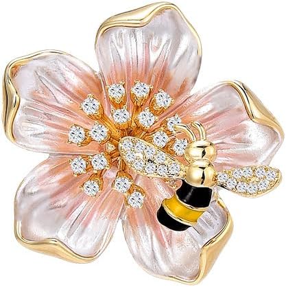 UNVAK Rhinestone Flower Brooch - Crystal Flower Pin for Women - Valentine's Day & Mother's Day Gift