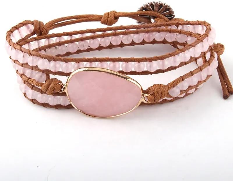 ZOSOJONA Boho Wrap Bead Bracelet for Women - Handmade Adjustable Natural Stone Beaded Bracelets Rope Yoga Healing Bracelet Bangle Hippie Jewelry