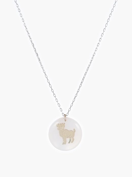 Zodiac Sign Necklace – Mother of Pearl Pendant – Available in Two Finish 925 Sterling Silver and 14K Gold Plated – Adjustable Chain – Horoscope Jewelry Gift with Zodiac Card & Gift Box