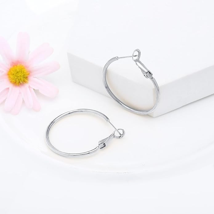 Gacimy Gold Hoop Earrings for Women 14K Gold Plated, 925 Sterling Silver Post Hypoallergenic Earrings Hoops for Women