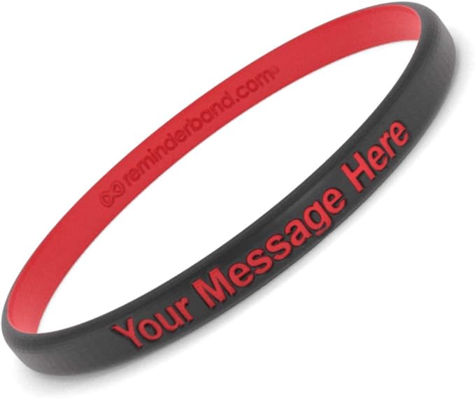 Reminderband Custom Rubber Bracelets - Thin Luxe Wristbands