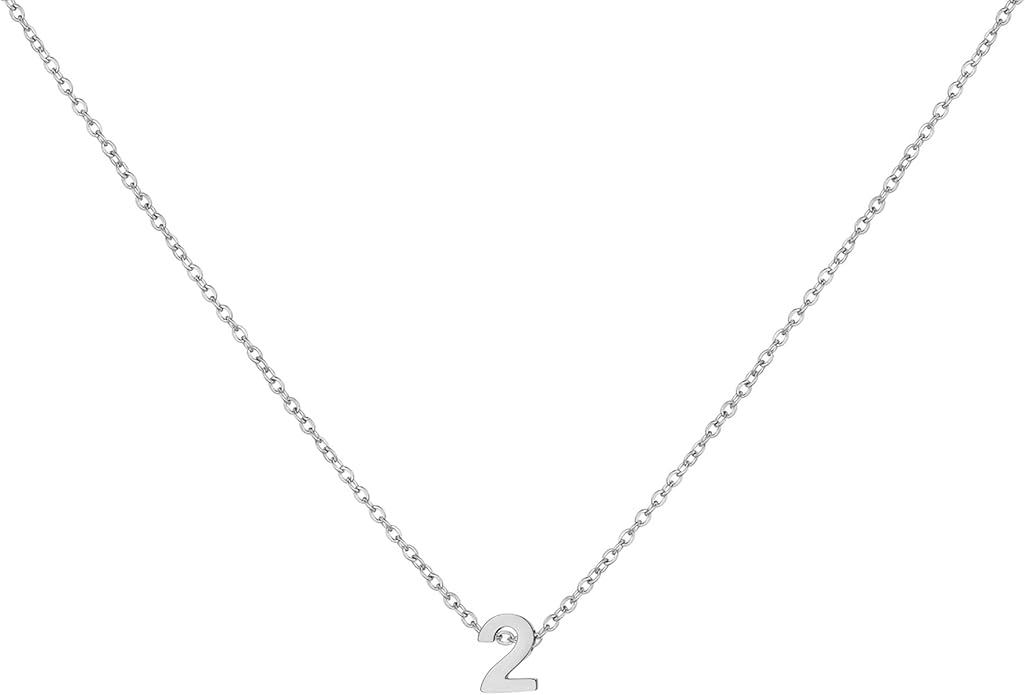 Number Necklace for Women Dainty 18K Gold Plated Pendant Necklace Charm Birth Month Personalized Jewelry Birthday Gift