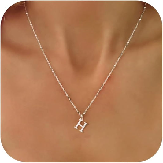 Initial Necklaces for Women Dainty Gold Letter Pendant Necklace 14k Gold Plated A-Z Name Necklaces Cute Charm Choker Necklace Fashion Accessories Non Tarnish Trendy Jewelry Gift