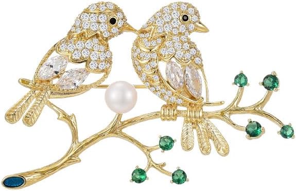 Animal Brooch for Women Girls 18k Gold Plated Animal Brooch Pin Rhinestone Animal Brooch Lapel Pin Jewelry Thanksgiving Day Birthday Wedding Gifts for Mom Wife