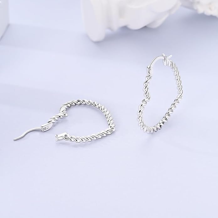 NARMO 925 Sterling Silver Hoop Earrings for Women Hypoallergenic Lightweight Simple Huggie Hoop Earrings Twisted Hoop Earrings Colorful Cubic Zirconia Hoop Earrings Rainbow Hoop Earrings