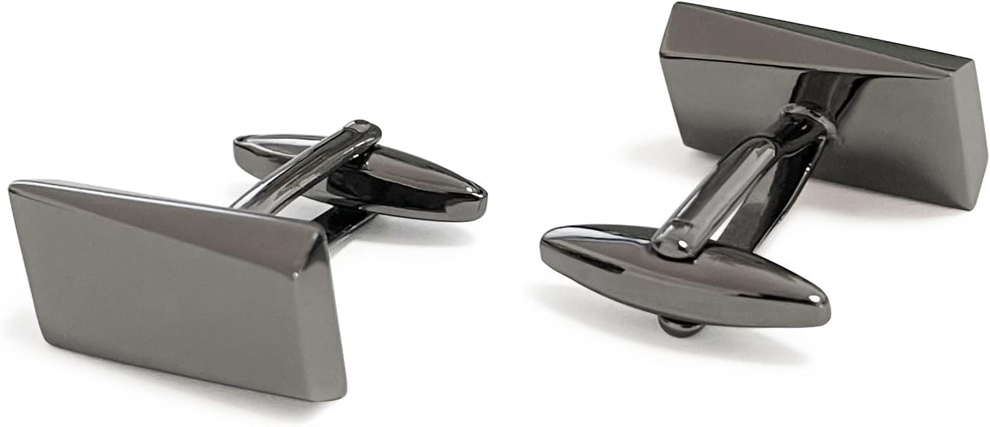 Merit Ocean Cufflinks for Men, Stainless Steel Cuff Links Mens for Wedding Business Gifts, Silver, Black, Gold