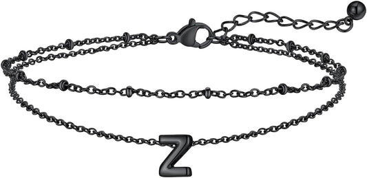 FaithHeart Initial Ankle Bracelets for Women, Waterproof 14k Gold Plated Initial Anklets Non Tarnish Stainless Steel Layered Anklet Summer Beach Foot Jewelry
