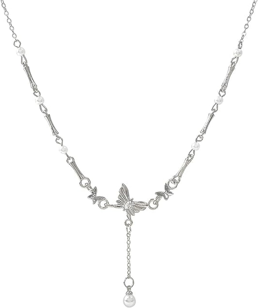 Irregular Y2k Long Y-shaped Necklace with Zircon Inlaid Sparkling Brick Tassel Pendant Double-Layer Chain High-end Fashion Accessory Women's