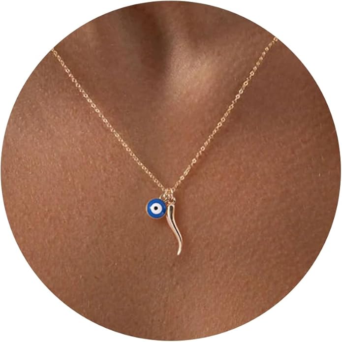Gold Necklace for Women-14k Gold Plated Infinity Necklace Star Of David Necklace Evil Eye Cross Pendants Heart Dainty Gold Necklace For Women