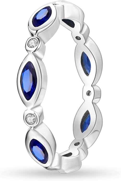 NARMO 925 Sterling Silver Rings for Women Evil Eyes Rings Entwined Line Cubic Zirconia Rings Simple Stackable Finger Rings Engagement Ring Personality Rings Size 6-9