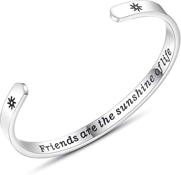 TONY & SANDY Inspirational Bracelets for Women Teen Girls Personalized Gifts for Daughter Granddaughter Mom Sister Friends Stainless Steel Engraved Cuff Birthday Easter Christmas