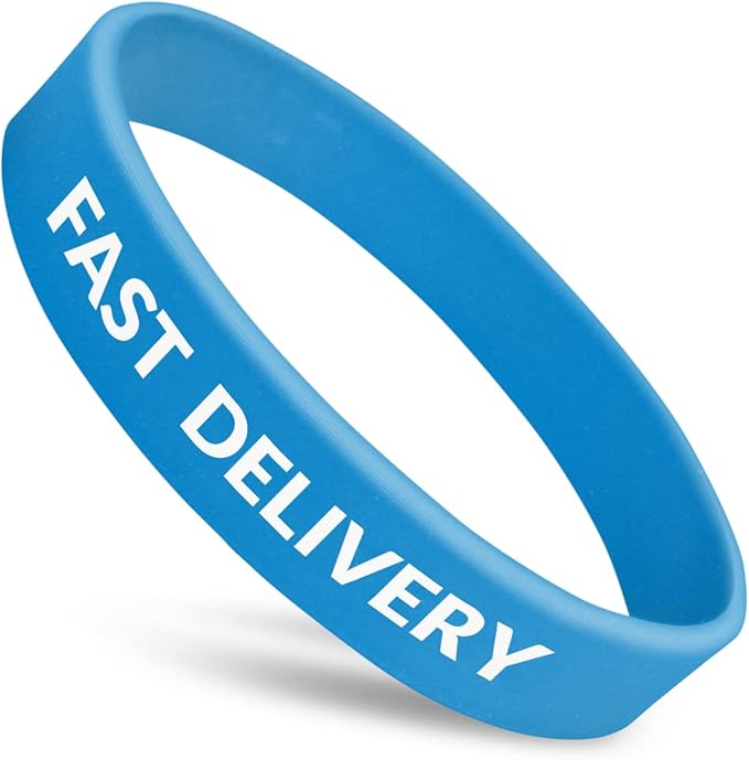 Super Rush Wristbands | Fast Delivery | Fully Customizable | Great For Events, Fundraisers & Promotions | 1/2" Wide | Available In Bulk
